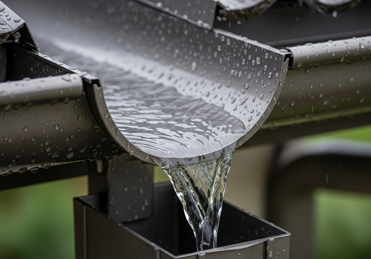 Seamless aluminum gutters on Yoakum, Texas home