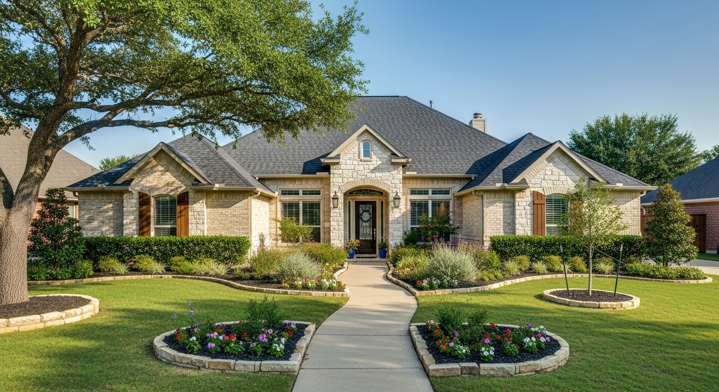 Beautiful residential roof on Yoakum, Texas home